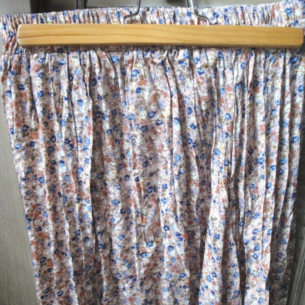 Women's Floral Pink Skirt XXS Beach Skirt Cover Up Long Half Lining No Slit NEW